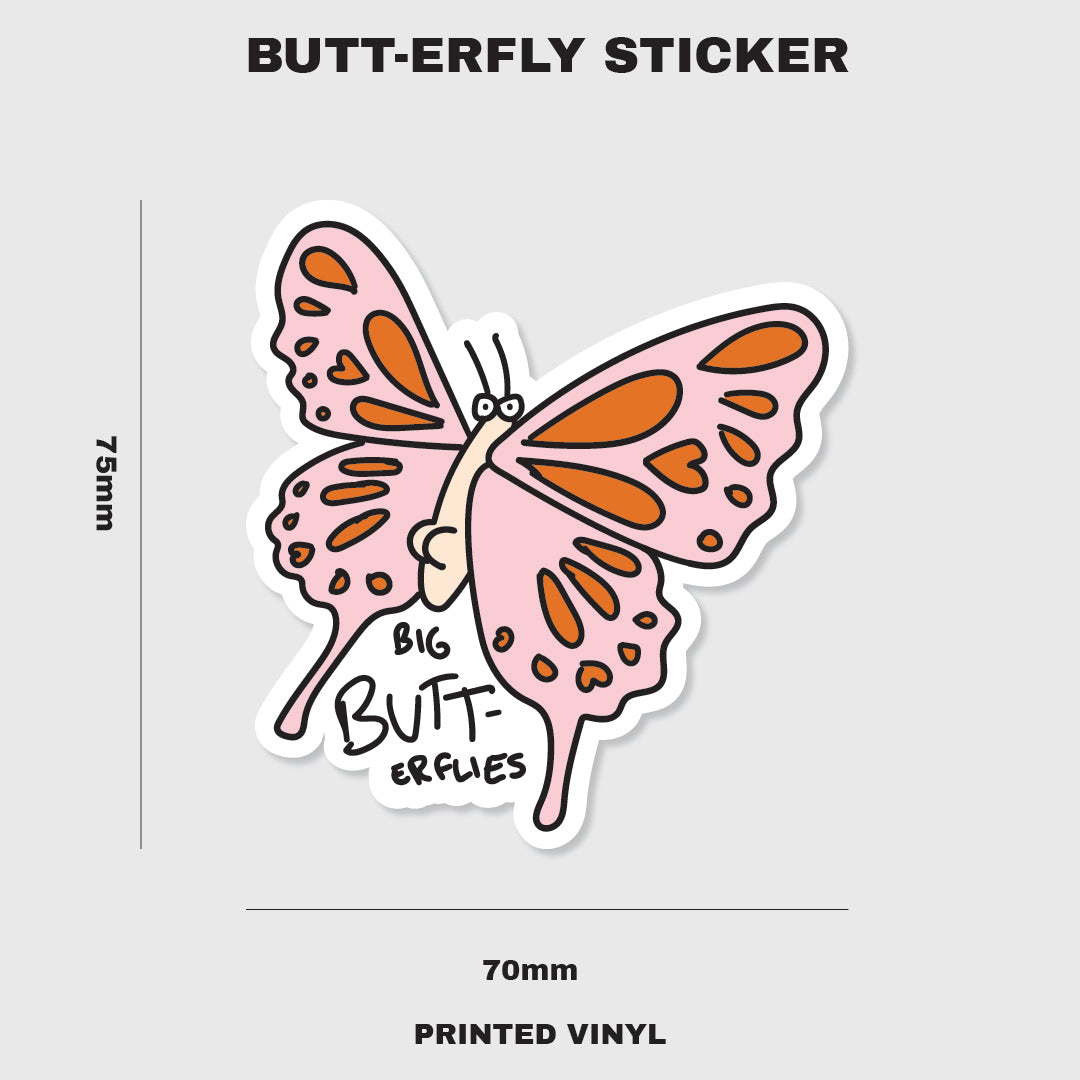 Big Butt-erfly Sticker