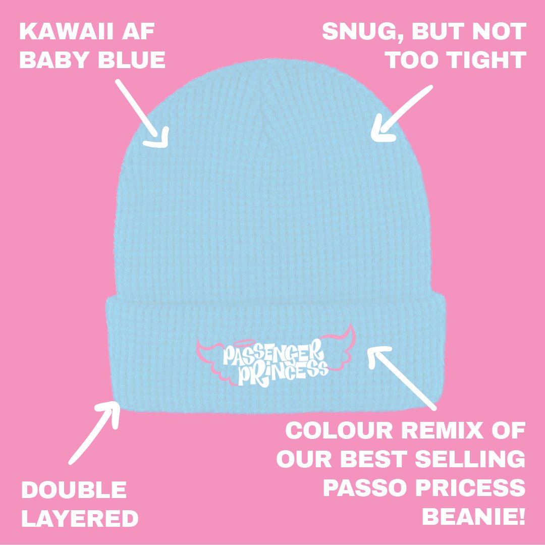 Passenger Princess Kawaii Blue Beanie - Fat Ass Store