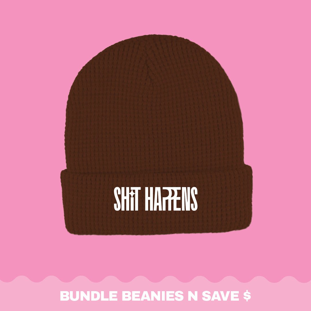 Shit Happens Brown Beanie - Fat Ass Store