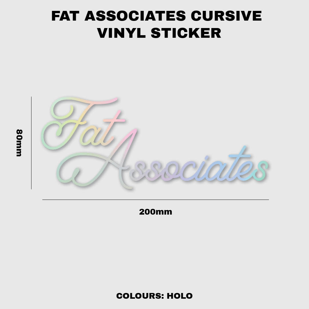 Fat Associates Cursive Vinyl Sticker